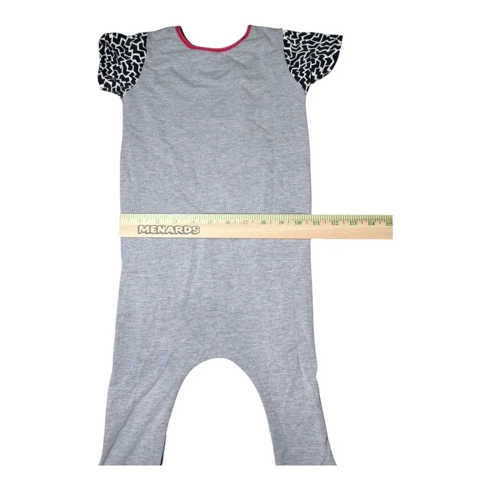 Rags to Raches Romper Kids 2T YAAAY Graphic Tie Dye Harem One Piece Short Sleeve
